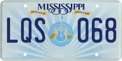 MS license plate LQS068