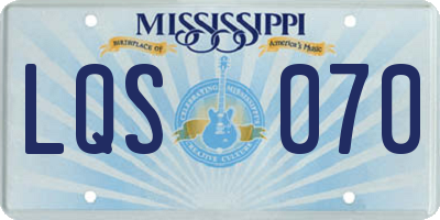 MS license plate LQS070