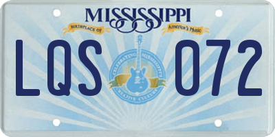 MS license plate LQS072