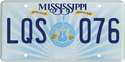 MS license plate LQS076