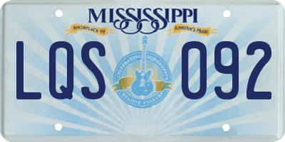 MS license plate LQS092