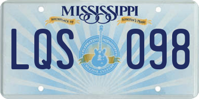 MS license plate LQS098
