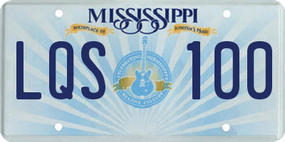 MS license plate LQS100
