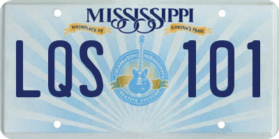 MS license plate LQS101