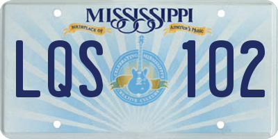 MS license plate LQS102