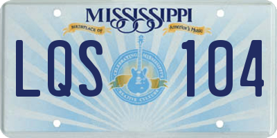 MS license plate LQS104