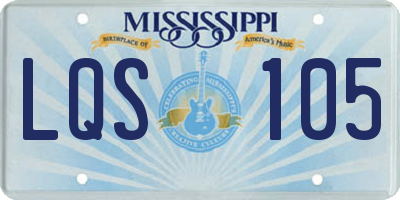 MS license plate LQS105