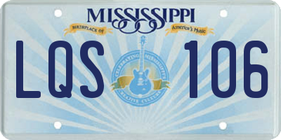 MS license plate LQS106