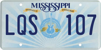 MS license plate LQS107