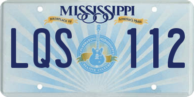 MS license plate LQS112