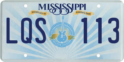 MS license plate LQS113