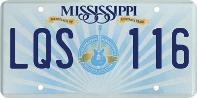 MS license plate LQS116