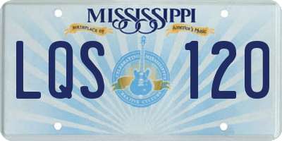 MS license plate LQS120