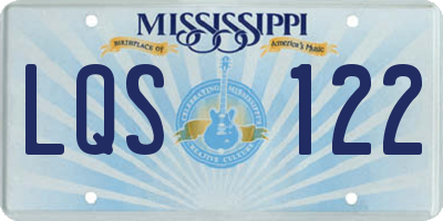 MS license plate LQS122