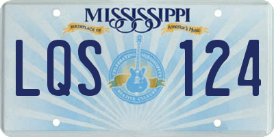 MS license plate LQS124