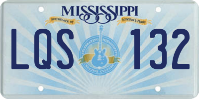 MS license plate LQS132