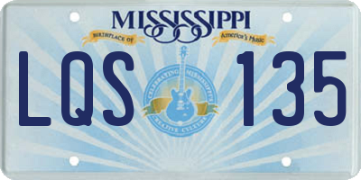 MS license plate LQS135