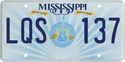 MS license plate LQS137