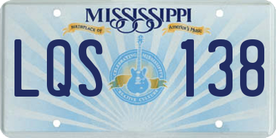 MS license plate LQS138