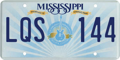 MS license plate LQS144