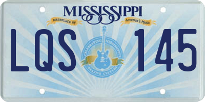 MS license plate LQS145
