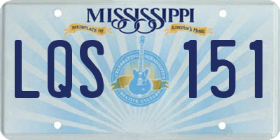 MS license plate LQS151