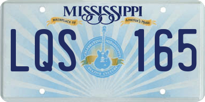 MS license plate LQS165