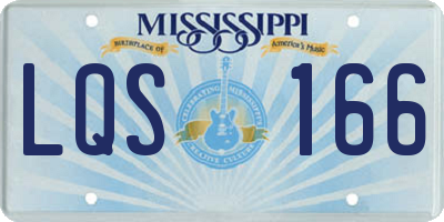 MS license plate LQS166