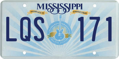 MS license plate LQS171