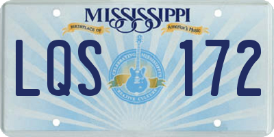 MS license plate LQS172