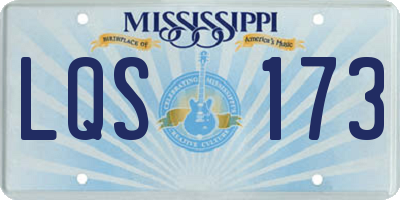 MS license plate LQS173