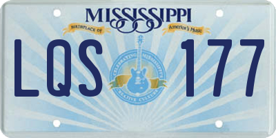 MS license plate LQS177