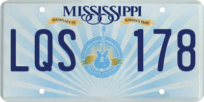 MS license plate LQS178