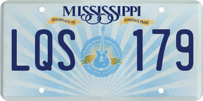 MS license plate LQS179
