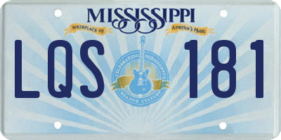 MS license plate LQS181