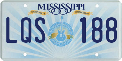 MS license plate LQS188