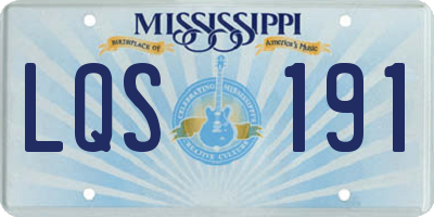 MS license plate LQS191