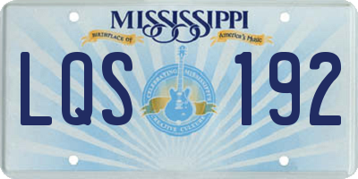 MS license plate LQS192