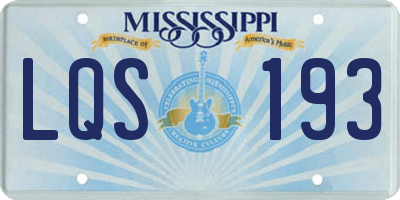 MS license plate LQS193