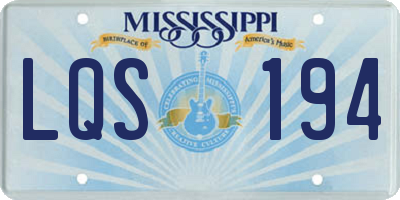 MS license plate LQS194