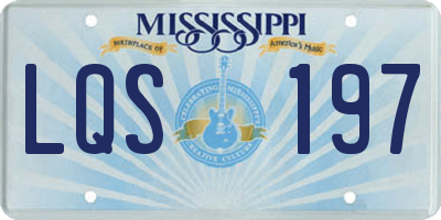 MS license plate LQS197