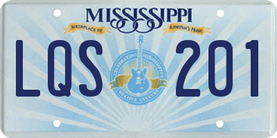 MS license plate LQS201