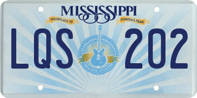 MS license plate LQS202