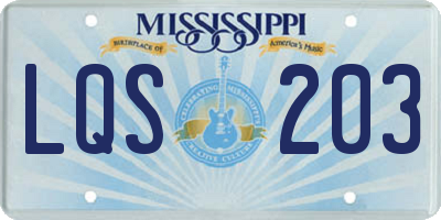 MS license plate LQS203