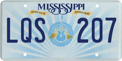 MS license plate LQS207