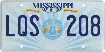 MS license plate LQS208