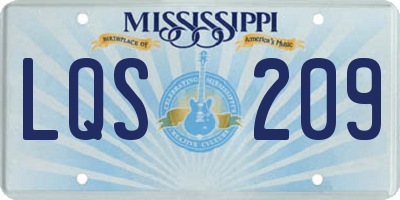 MS license plate LQS209