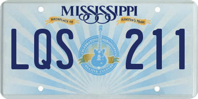 MS license plate LQS211