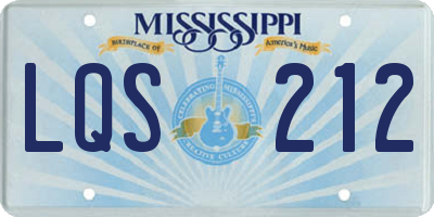 MS license plate LQS212