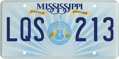 MS license plate LQS213
